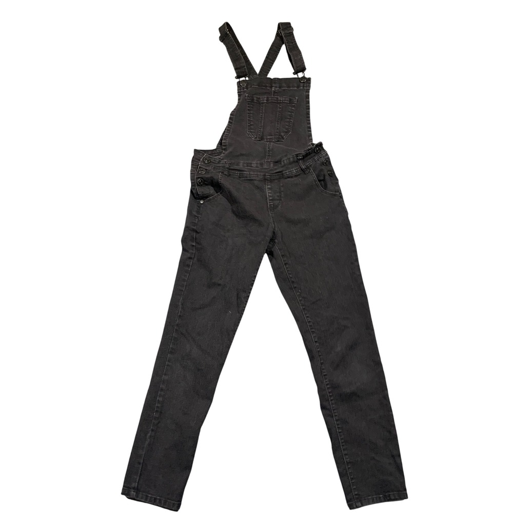 Wallflower Women's Medium Black Denim Overalls Suspender Style Back Pants
